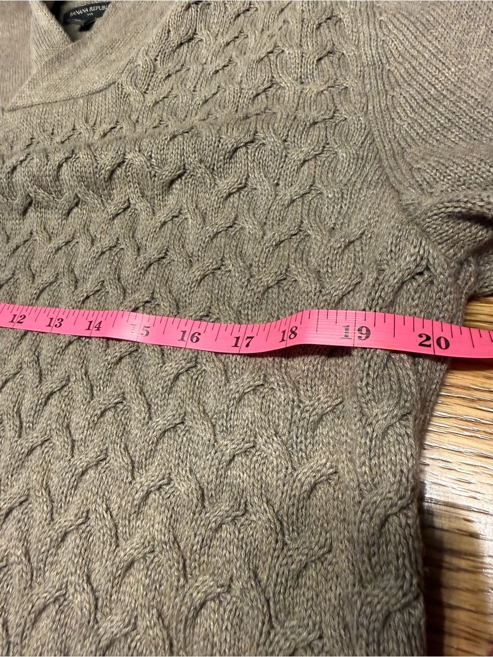Soft Cotton Mens Banana Republic Shawl Collar Cable Knit Sweater in Taupe